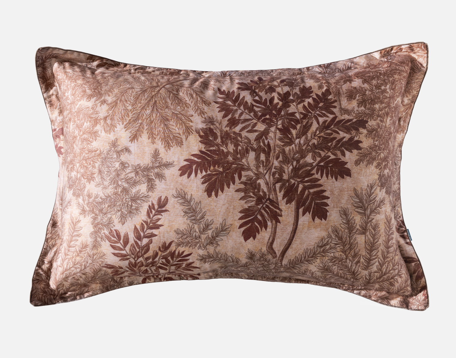 Henna Leaf Pillow Sham, Botanical, Red,
