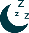 Petit graphique d'un croissant de lune.