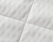Close-up of a Sateen fabric duvet shell.