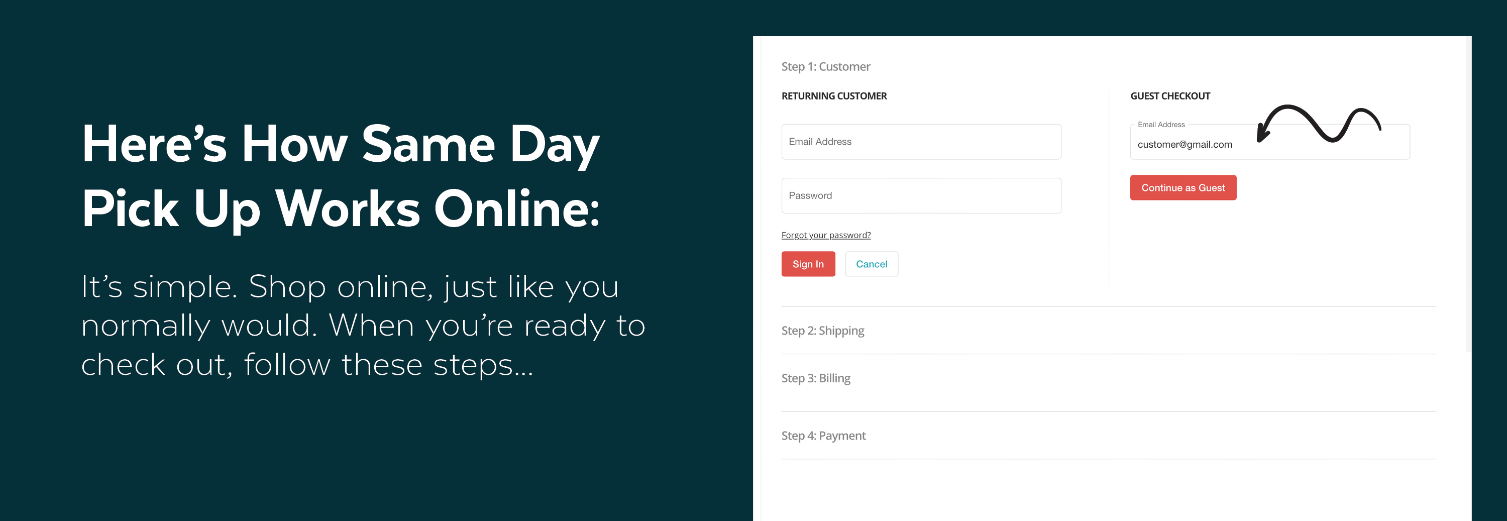 Same Day Pick Up Online Step by Step