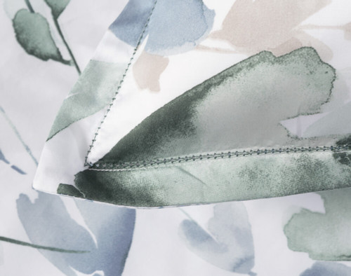 Della Duvet Cover, TENCEL Lyocell, Botanical, Green, King