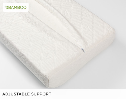 Cirrus Bamboo Adjustable Memory Foam Pillow, White,
