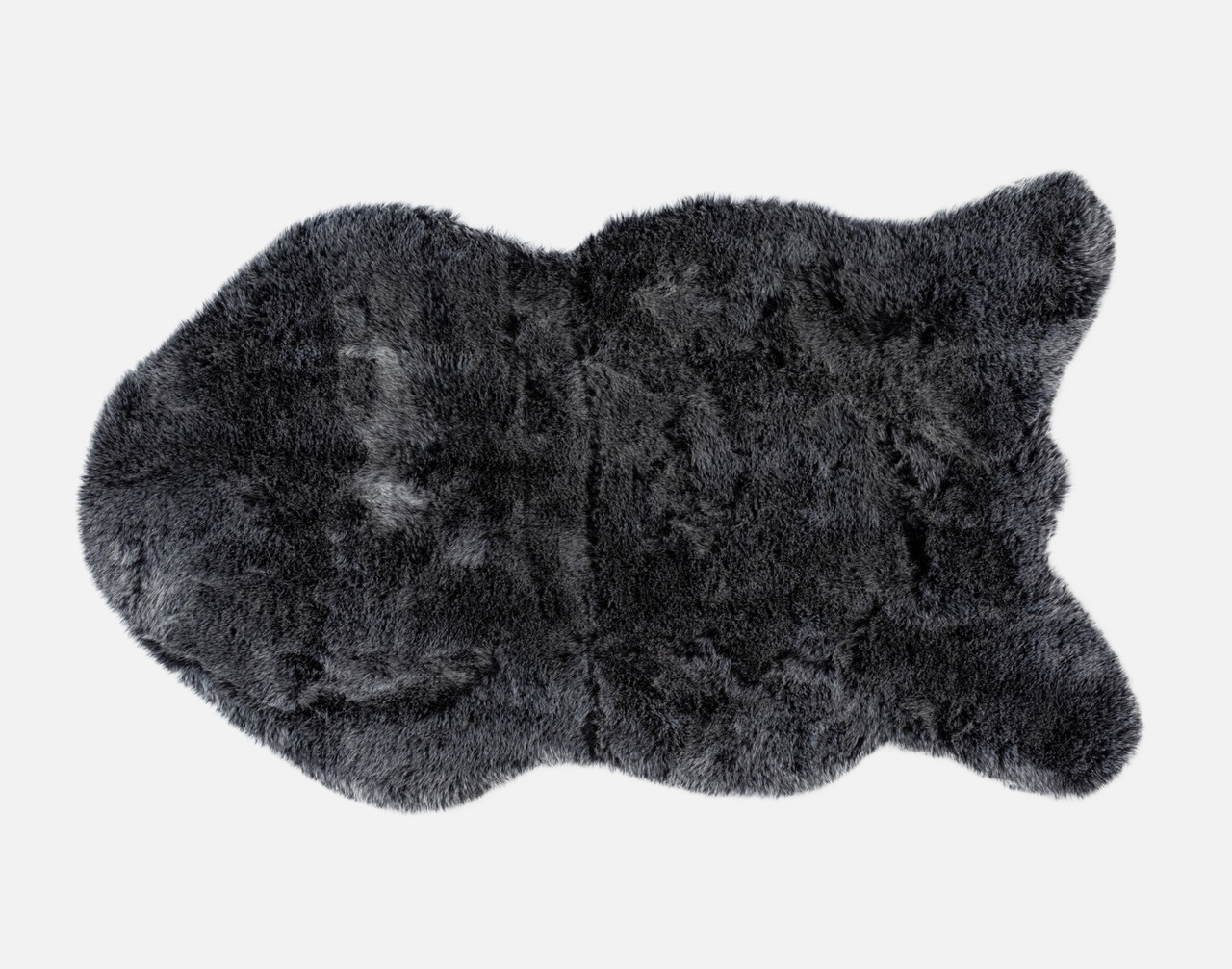 Polar Faux Fur Rug, Black