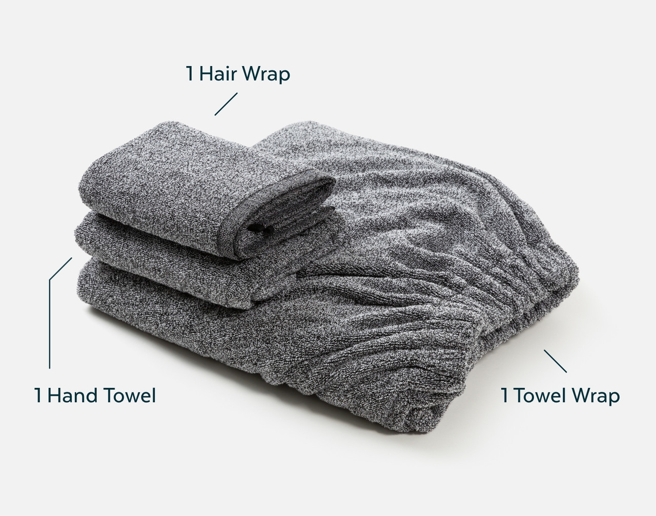 Whole Body Towel Wrap Bundle, Grey