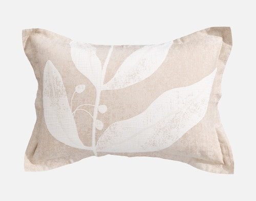 Front view of our Natura Pillow Sham sitting on a solid white background.