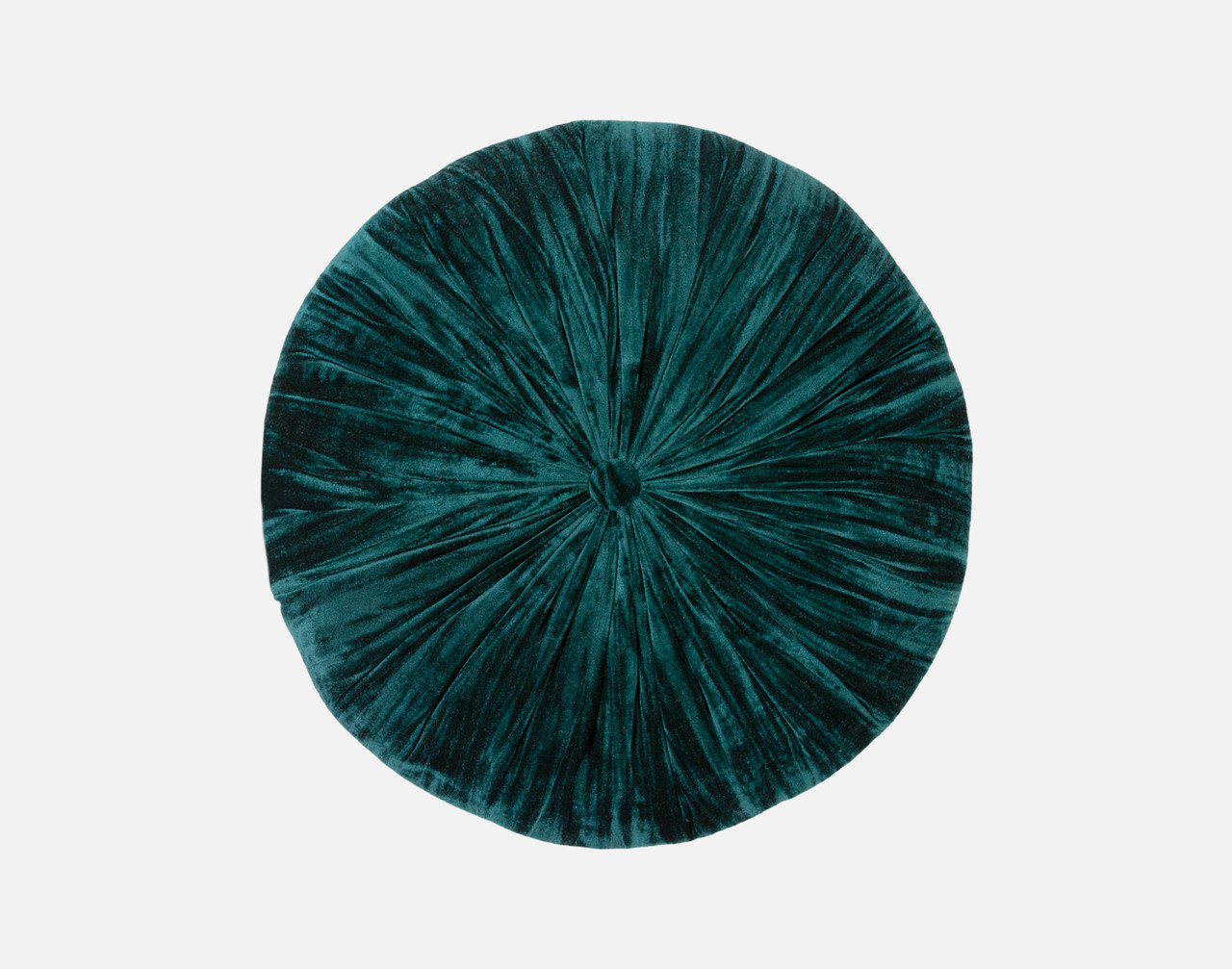 Pleated Velvet Round Cushion