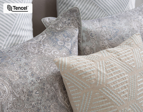 Bayview Pillow Sham, Paisley, Green, Queen