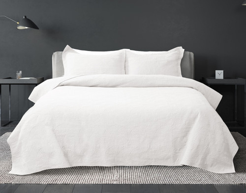 Elden Cotton Quilt Set - White
