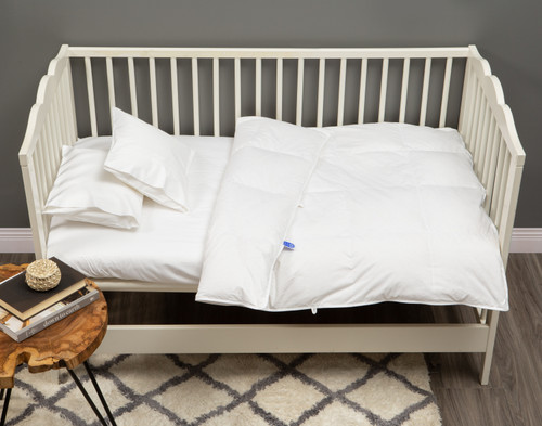 3-Piece Nature's Nest Crib-Sized Bedding Bundle, RDS Certified, White