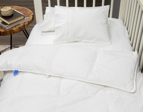 3-Piece Nature's Nest Crib-Sized Bedding Bundle, RDS Certified, White