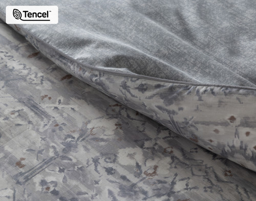 Fergana Duvet Cover, Cotton, TENCEL Lyocell, Geometric, Grey,