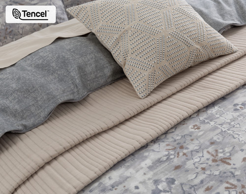 Fergana Duvet Cover, Cotton, TENCEL Lyocell, Geometric, Grey,
