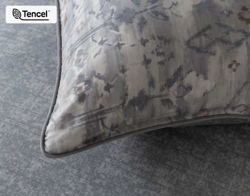 Fergana Pillow Sham, Geometric, Grey,