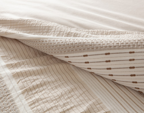 Adrift Duvet Cover, Cotton, Geometric, Beige,
