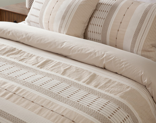 Adrift Duvet Cover, Cotton, Geometric, Beige,