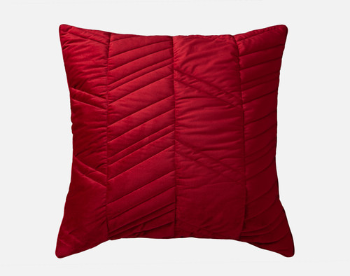 Merry Berry Velvet Euro Sham, Geometric, Red, 26" x 26"