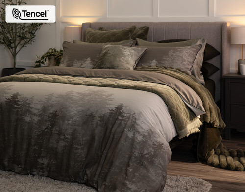 Fraser Duvet Cover, TENCEL Lyocell, Scenic, Green,