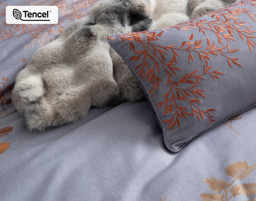 Wynwood Duvet Cover, TENCEL Lyocell, Botanical, Orange,