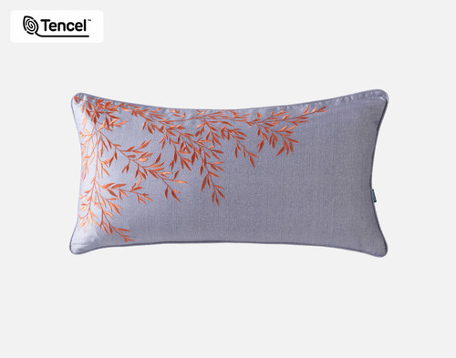Wynwood Boudoir Pillow Cover, Botanical, Orange, 24" x 12"