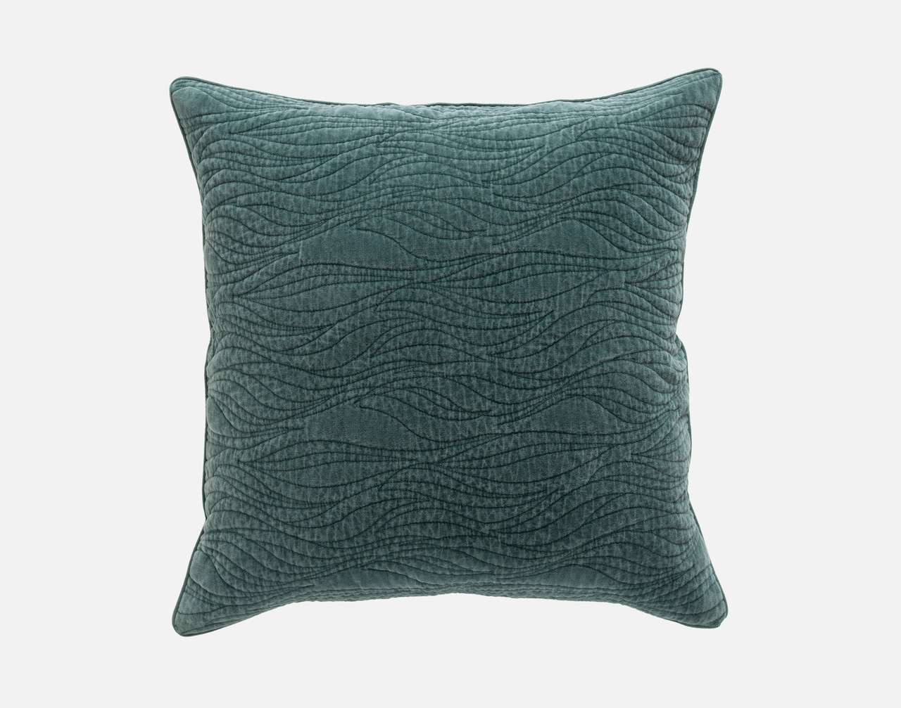 Meander Euro Sham, Geometric, Green, 26" x 26"