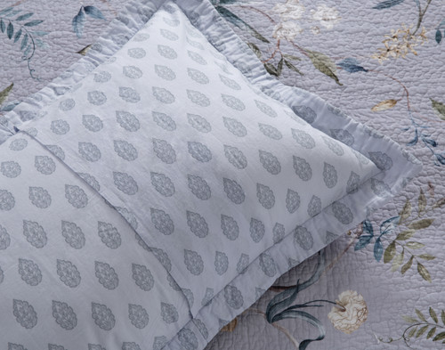 Sara Cotton Quilt Set, Floral, Purple,