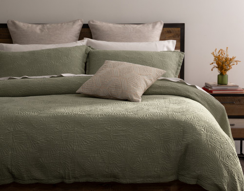 Matosa Duvet Cover, Cotton, Botanical, Green,