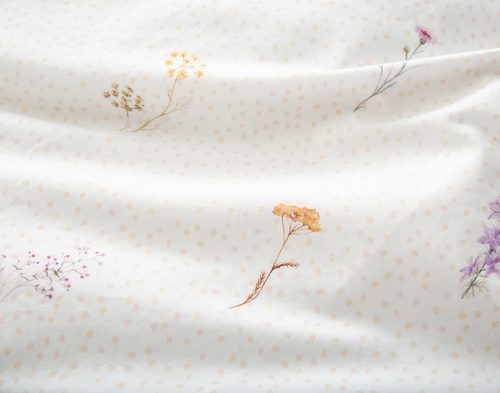 Elysium Duvet Cover, Cotton, Floral, White,