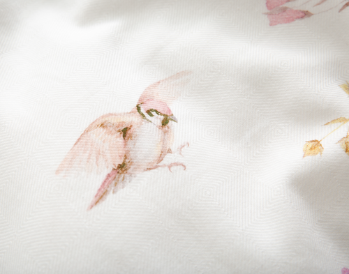 Elysium Duvet Cover, Cotton, Floral, White,