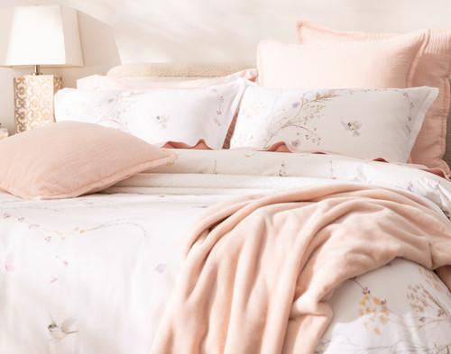 Elysium Pillow Sham, Floral, White,