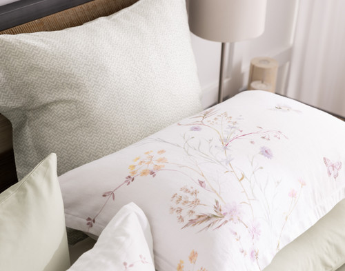 Elysium Pillow Sham, Floral, White,