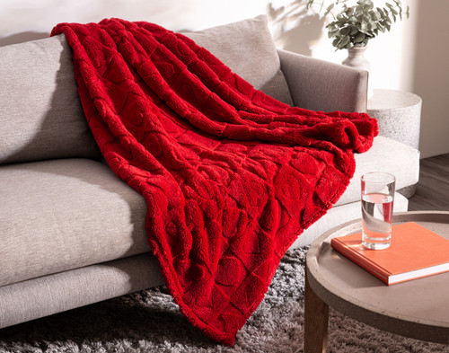 Valentine's Fleece Throw - Etched Hearts