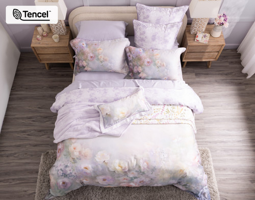 Constance Duvet Cover, TENCEL Lyocell, Floral, Purple,