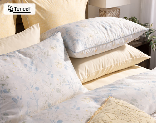 Josephine Duvet Cover, TENCEL Lyocell, Floral, Blue,