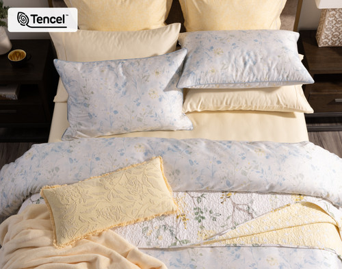 Josephine Duvet Cover, TENCEL Lyocell, Floral, Blue,