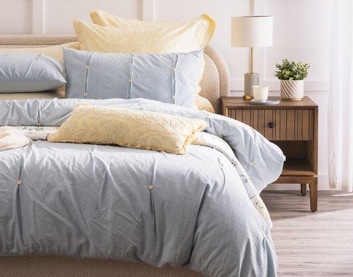Clio Duvet Cover, Cotton Set, Blue,