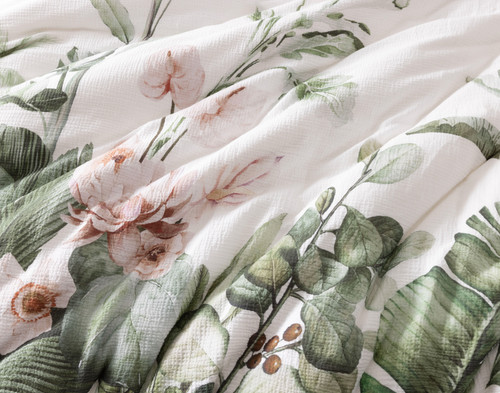 Sail Away Duvet Cover, Cotton, Botanical, Green,