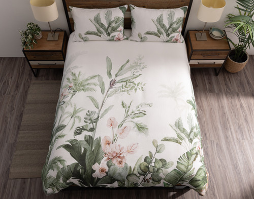Sail Away Duvet Cover, Cotton, Botanical, Green,