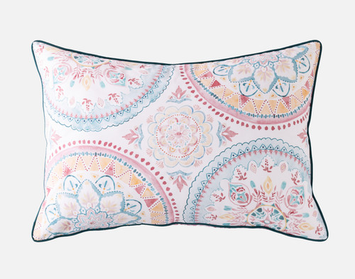 Mandira Duvet Cover, Cotton Set, Geometric, Pink,