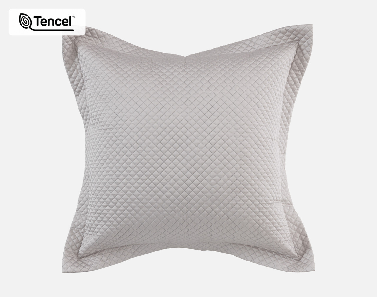 Renley Euro Sham, Geometric, Grey, 26" x 26"