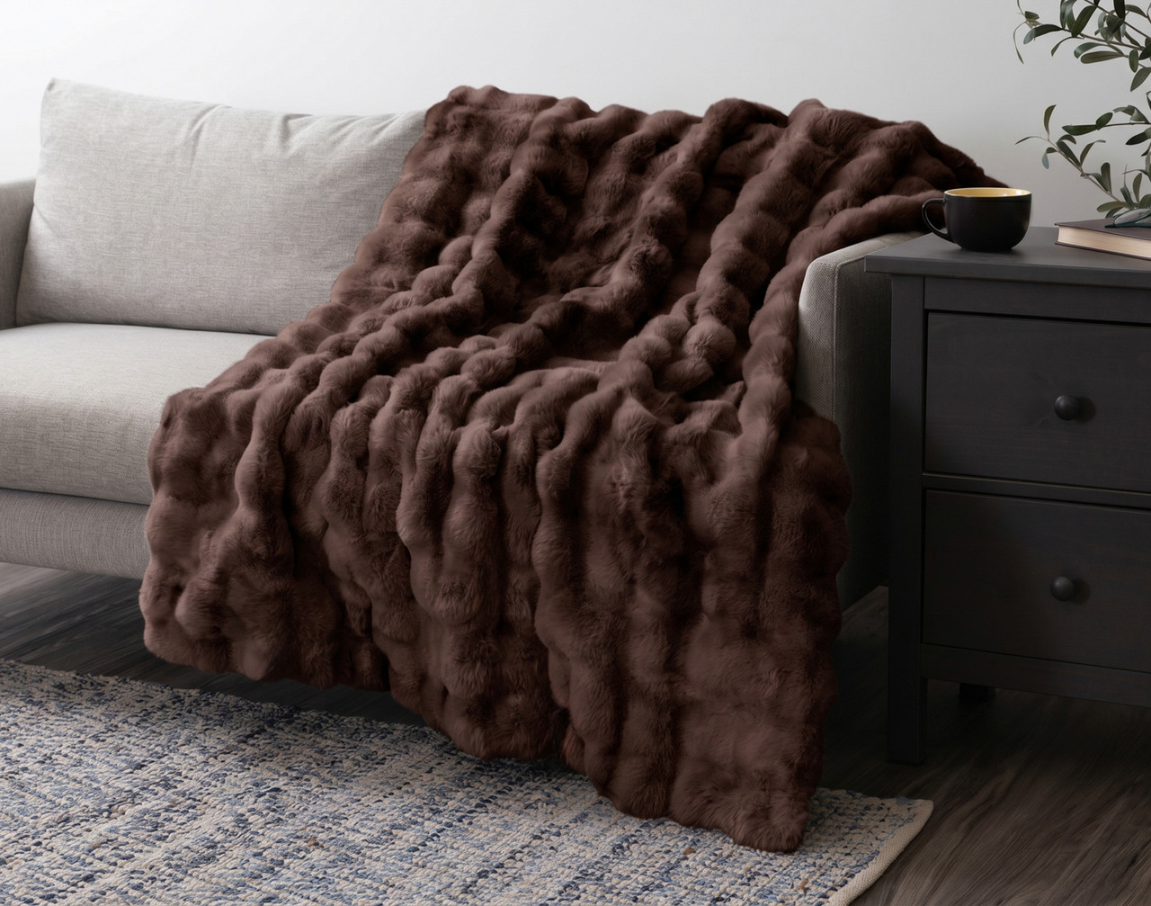 Bubble Faux Fur Throw