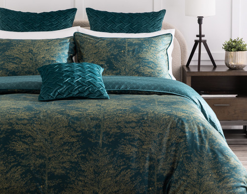 Elwood Duvet Cover, Cotton, Botanical, Blue,