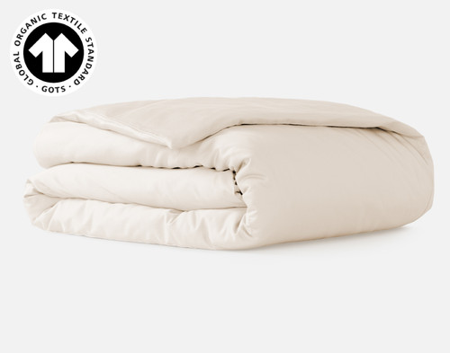 Undyed & Unbleached Organic Cotton Sateen Duvet Cover, GOTS Certified, Beige,