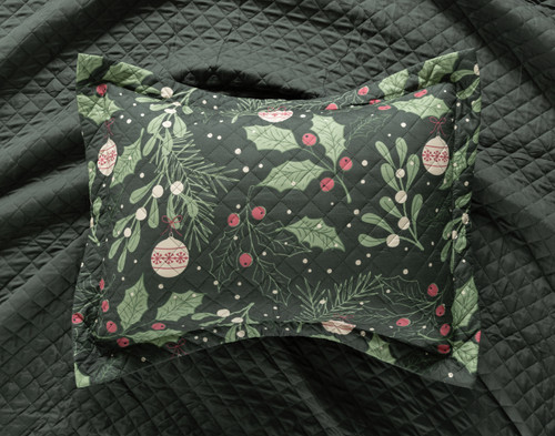 Everwood Recycled Polyester Coverlet Set, Seasonal, Green,