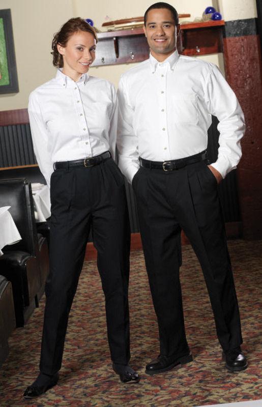 Image: Waiters dressed in white shirts and black pants wait to serve  High-Res Stock Photo 