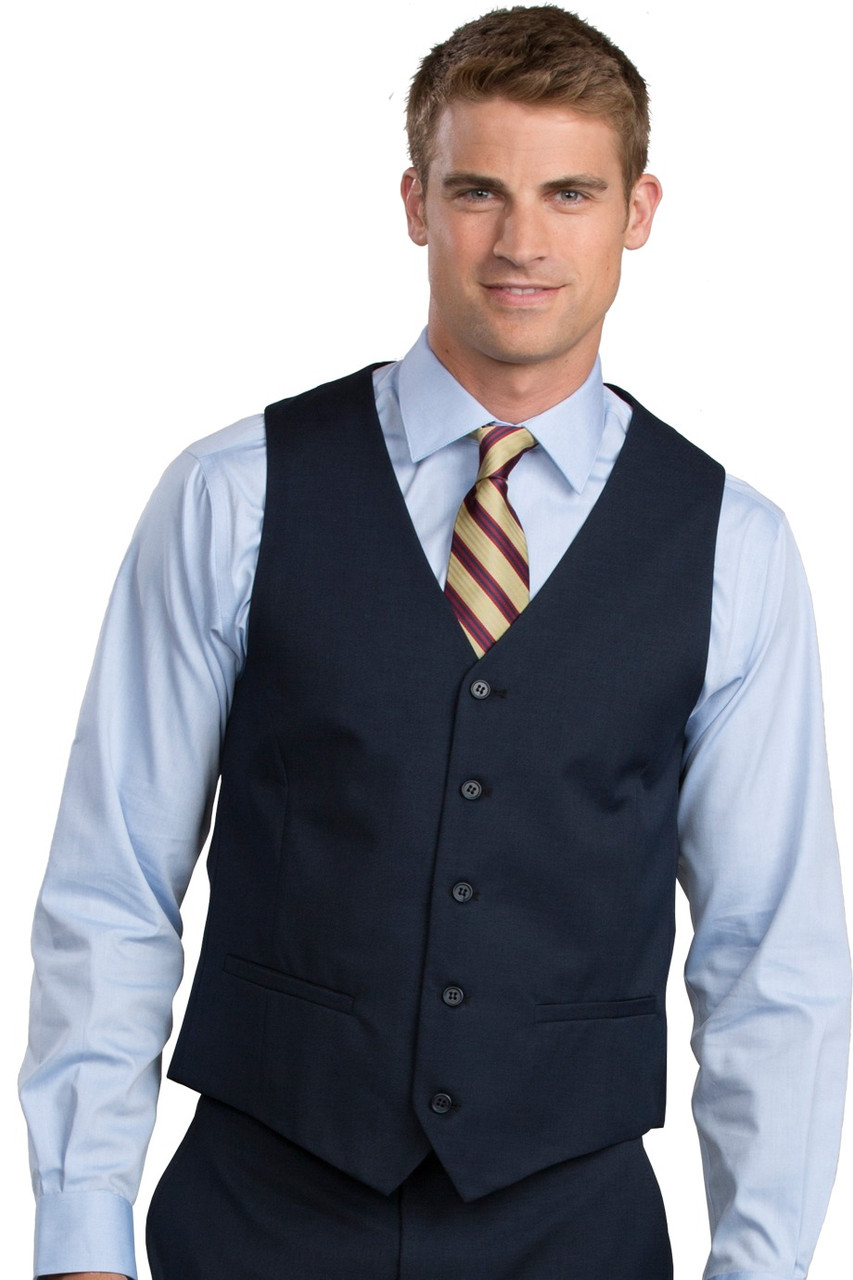 Mens High Button Washable Vest|SharperUniforms.com
