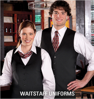 Image: Waiters dressed in white shirts and black pants wait to serve  High-Res Stock Photo 