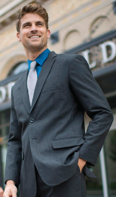 Men's Two Button Single Vent Poly/Wool Suit Jacket