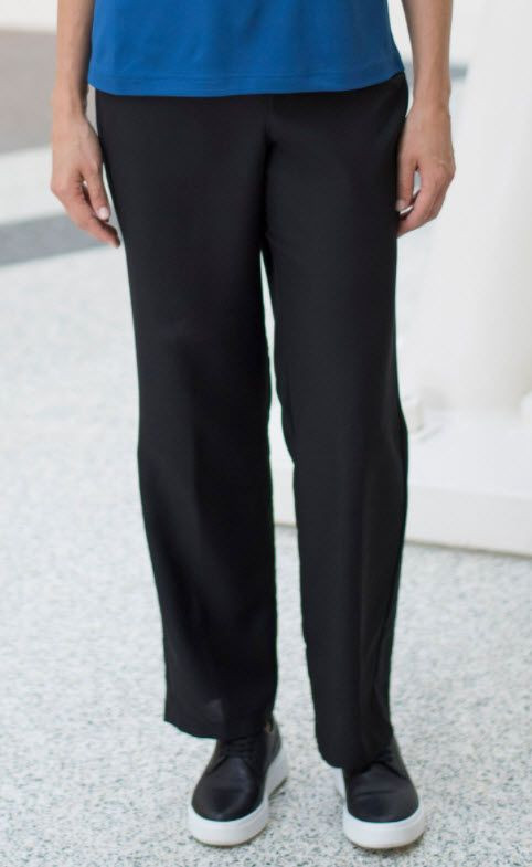 women's black polyester dress pants Women's Black, Flat Front, Contemporary Low Rise Dress Pants main image 0
