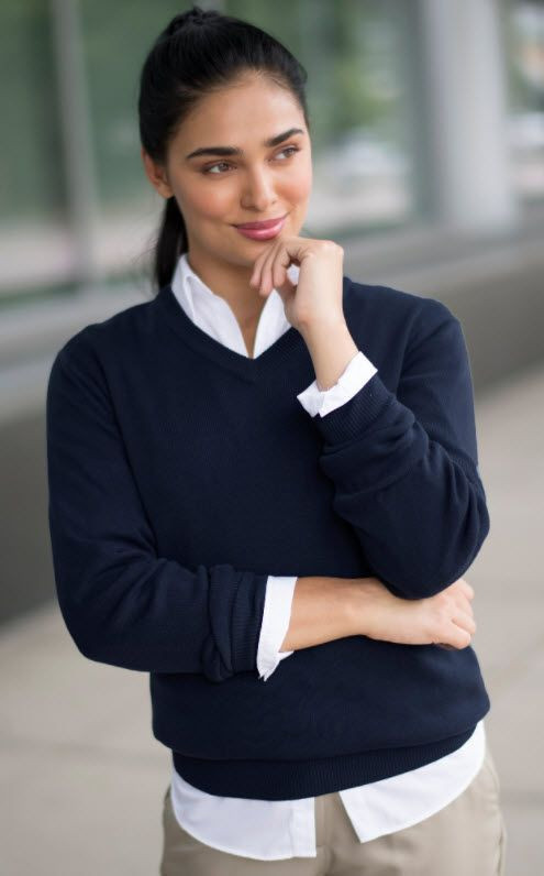 Crew Neck Wearing A Dress Shirt Under A Sweater Sweater With