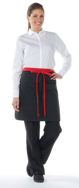 Half Bistro Color Blocked Apron with Divided Pockets